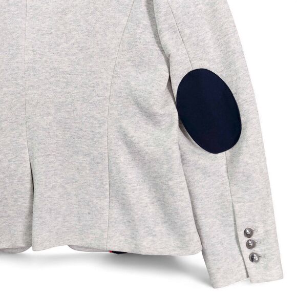 Tommy Hilfiger Blazer Women's Sz 16 Light Gray Elbow Patch One Button - Picture 11 of 12